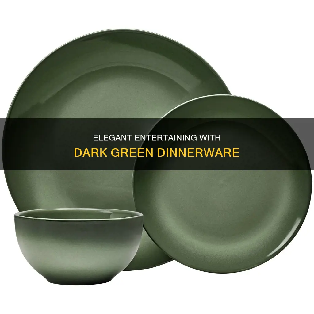 dark green dinnerware set