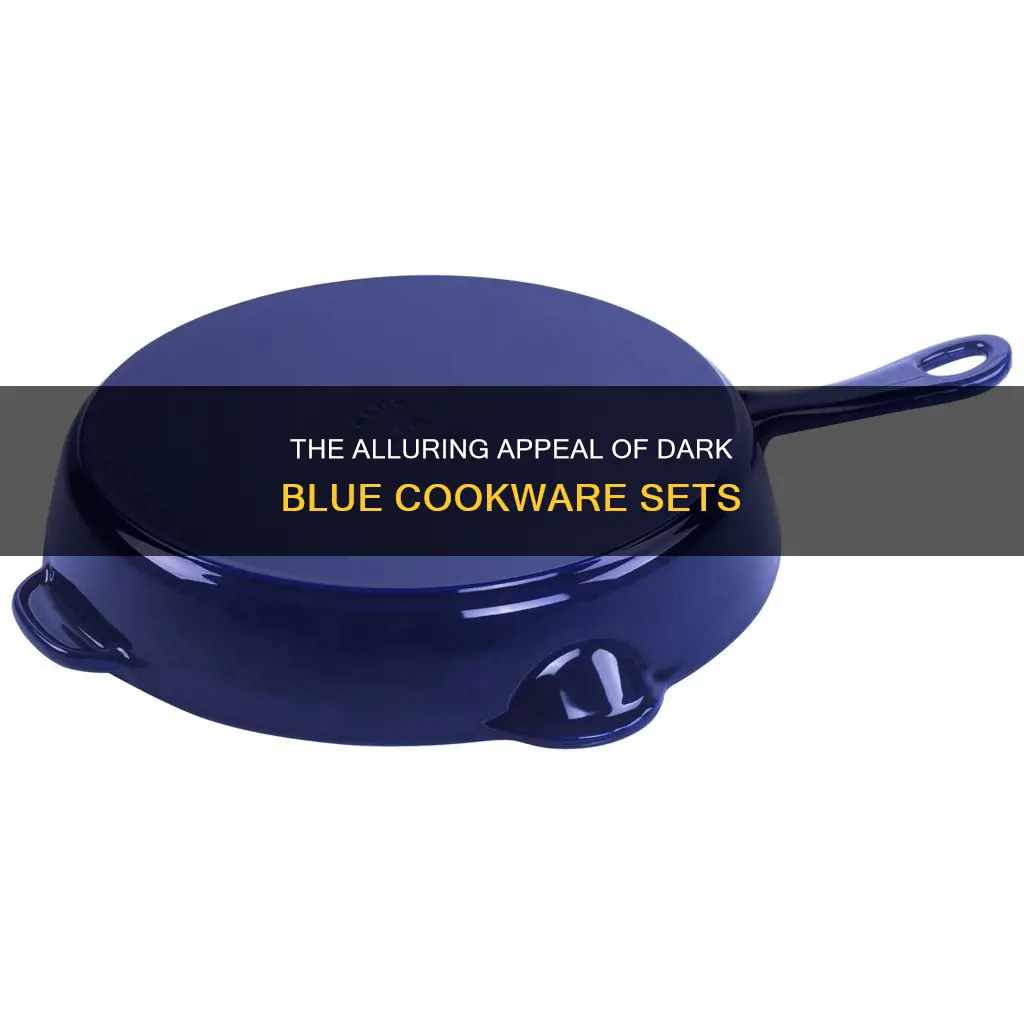 darl blue cookware set set