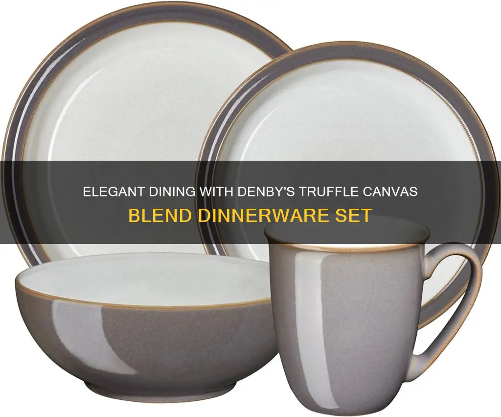 denby 4 pc truffle canvas blend dinnerware set