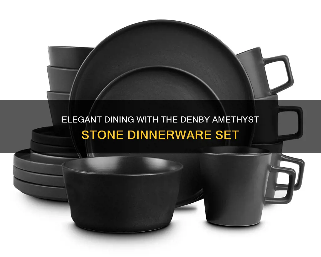 denby amethyst stone 16 piece dinnerware set