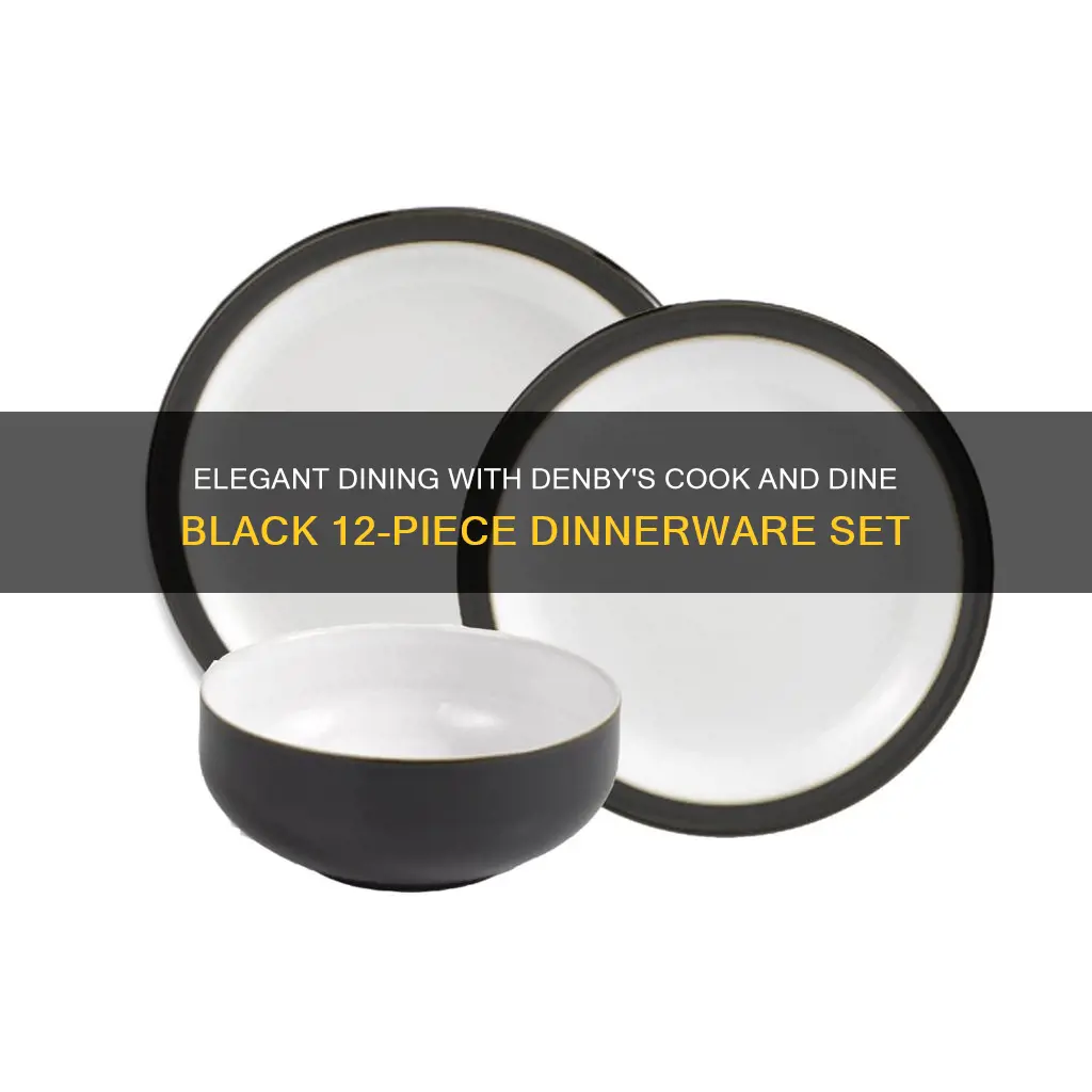 denby cook and dine black 12 piece dinnerware set