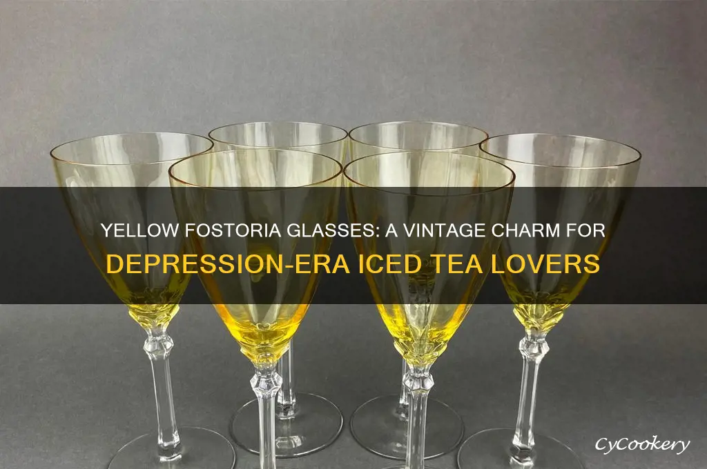 depression yellow fostoria ice tea glasses