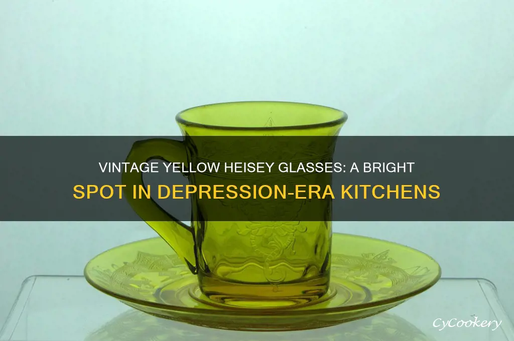 depression yellow heisey ice tea glasses
