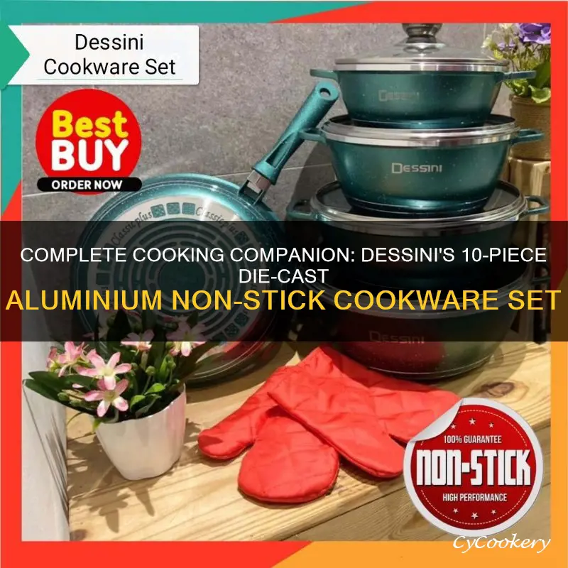 dessini 10 piece die cast aluminium non stick cookware set