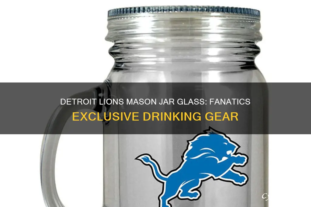 detroit lions mason jar drinking glass from fanatics