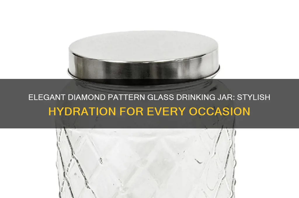 diamond pattern glass drinking jar