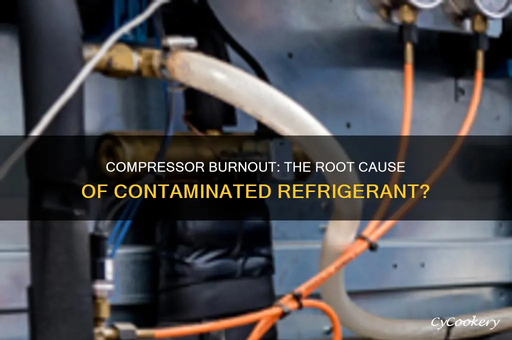 did the compressor burnout cause the contaminated refrigerant