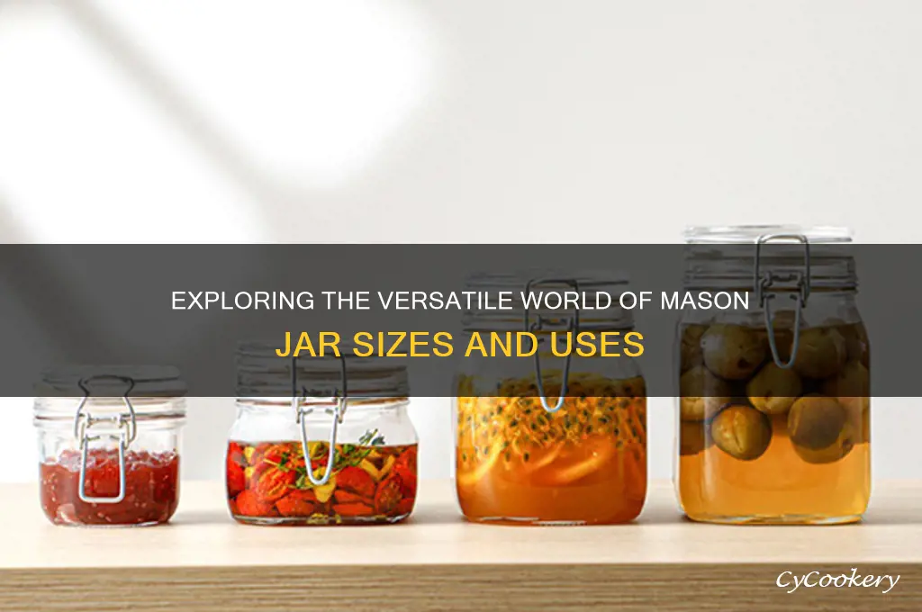 different sizes of mason jars