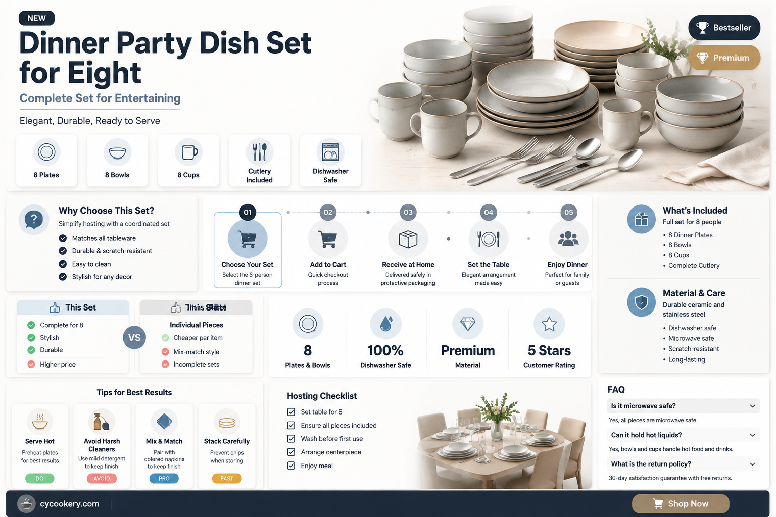 8 person dish set