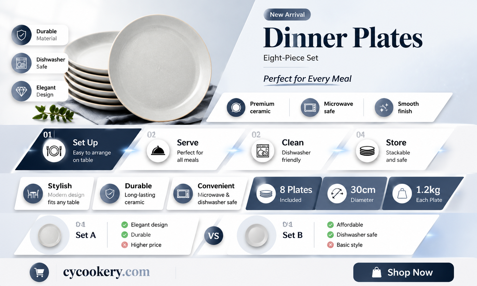 8 plates dinner set