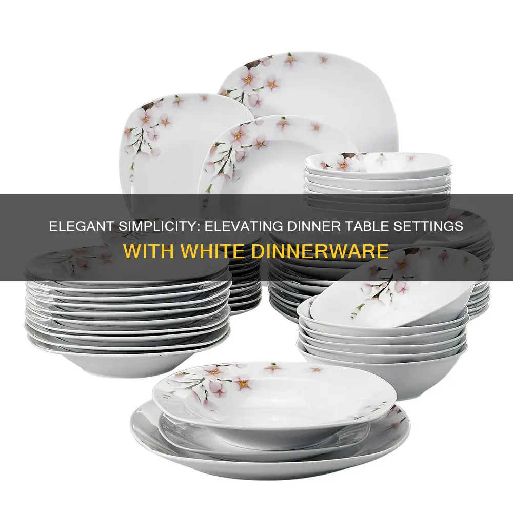 dinner table settings white dinnerware