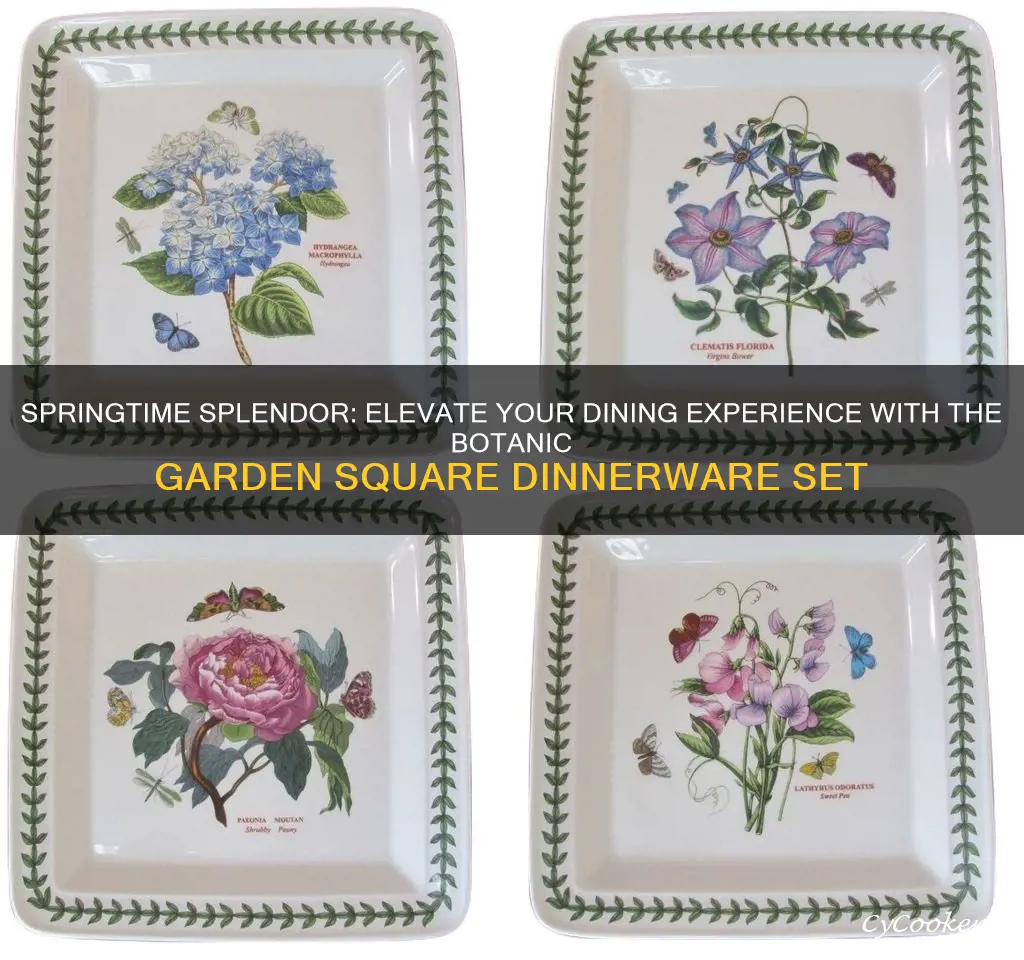 dinnerware botanic garden square 12 piece set service for 4