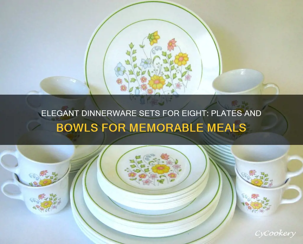 dinnerware for 8 plates and bowls set