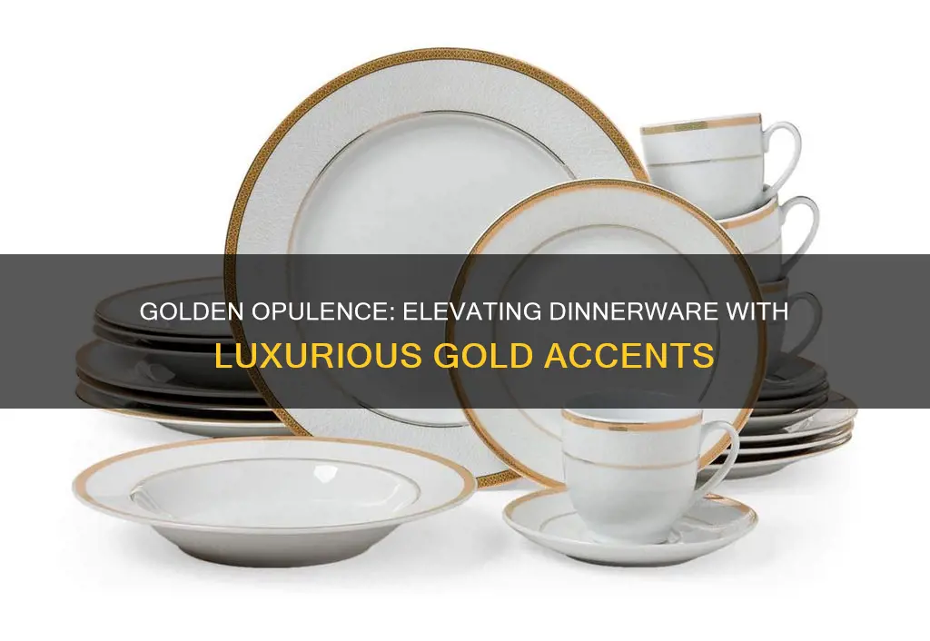 dinnerware service set gold