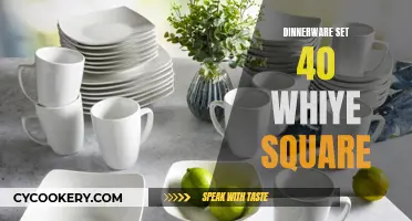 Elegant Square Settings: 40-Piece Dinnerware Set in Pristine White