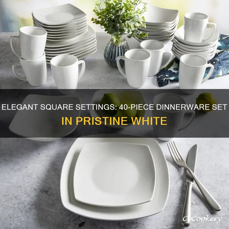 dinnerware set 40 whiye square