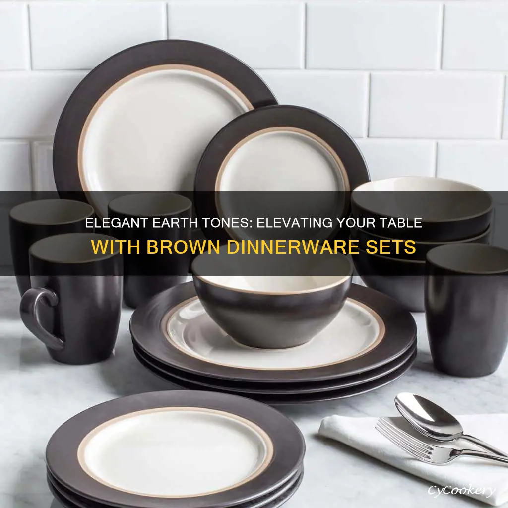 dinnerware set brown color