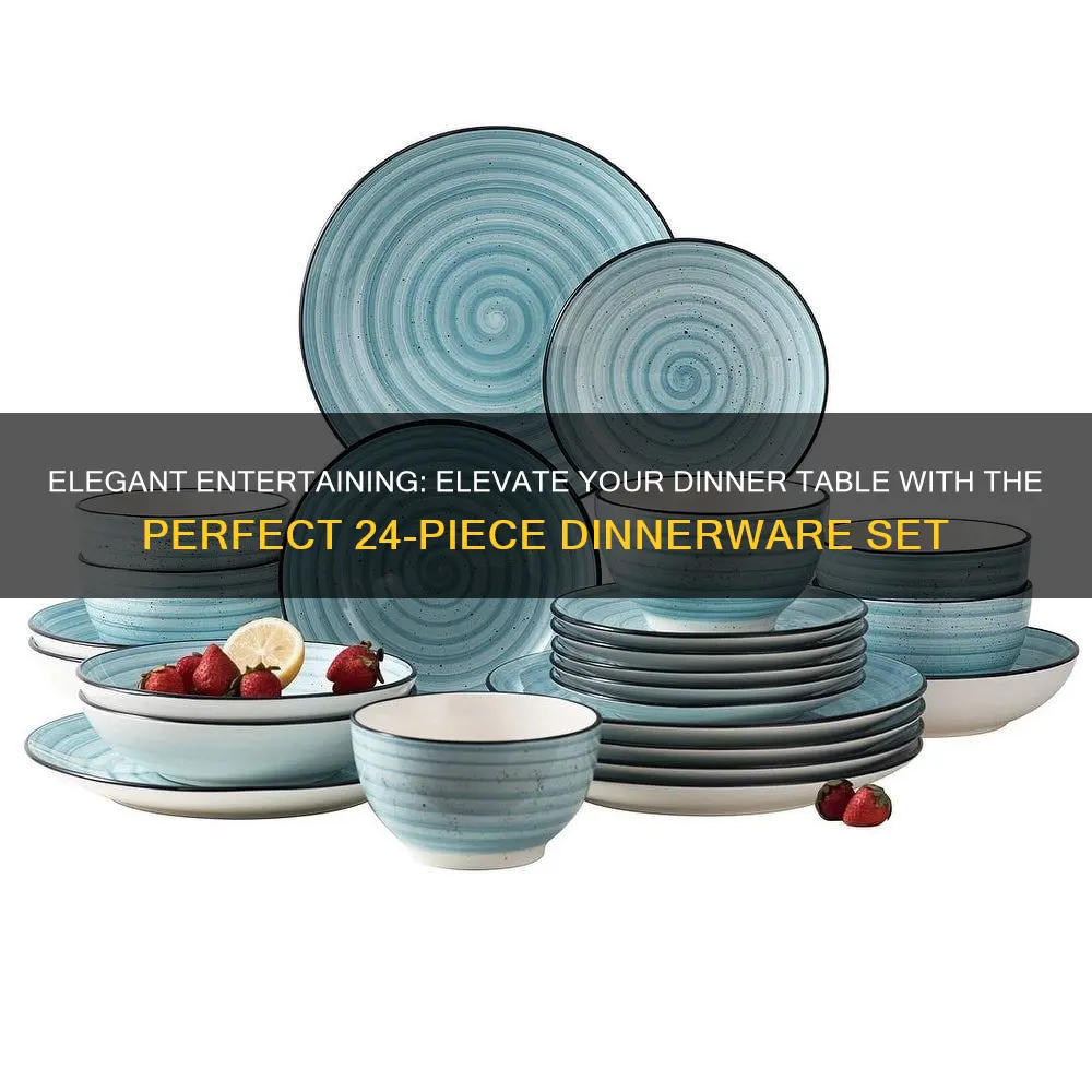 dinnerware set dish plate bowl 24 pc set