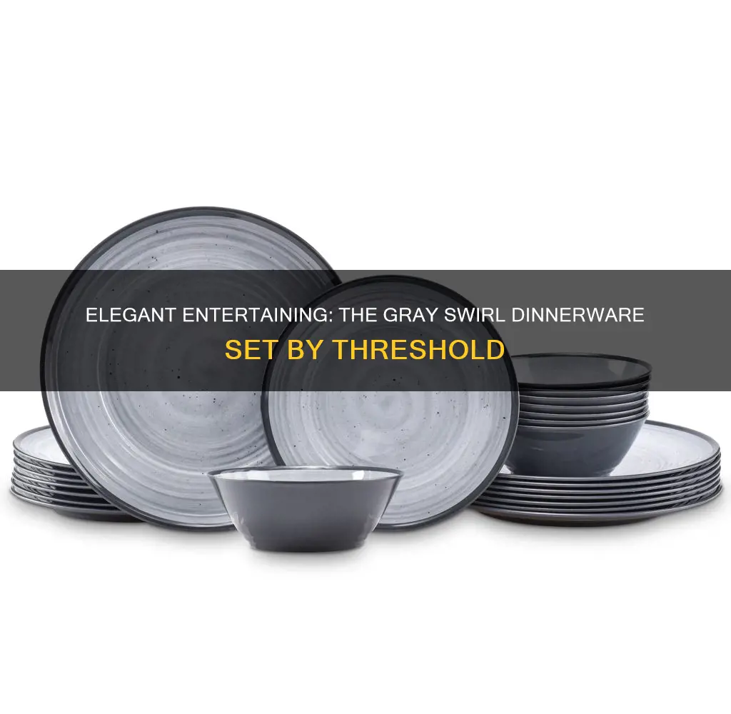 dinnerware set gray swirl threshold