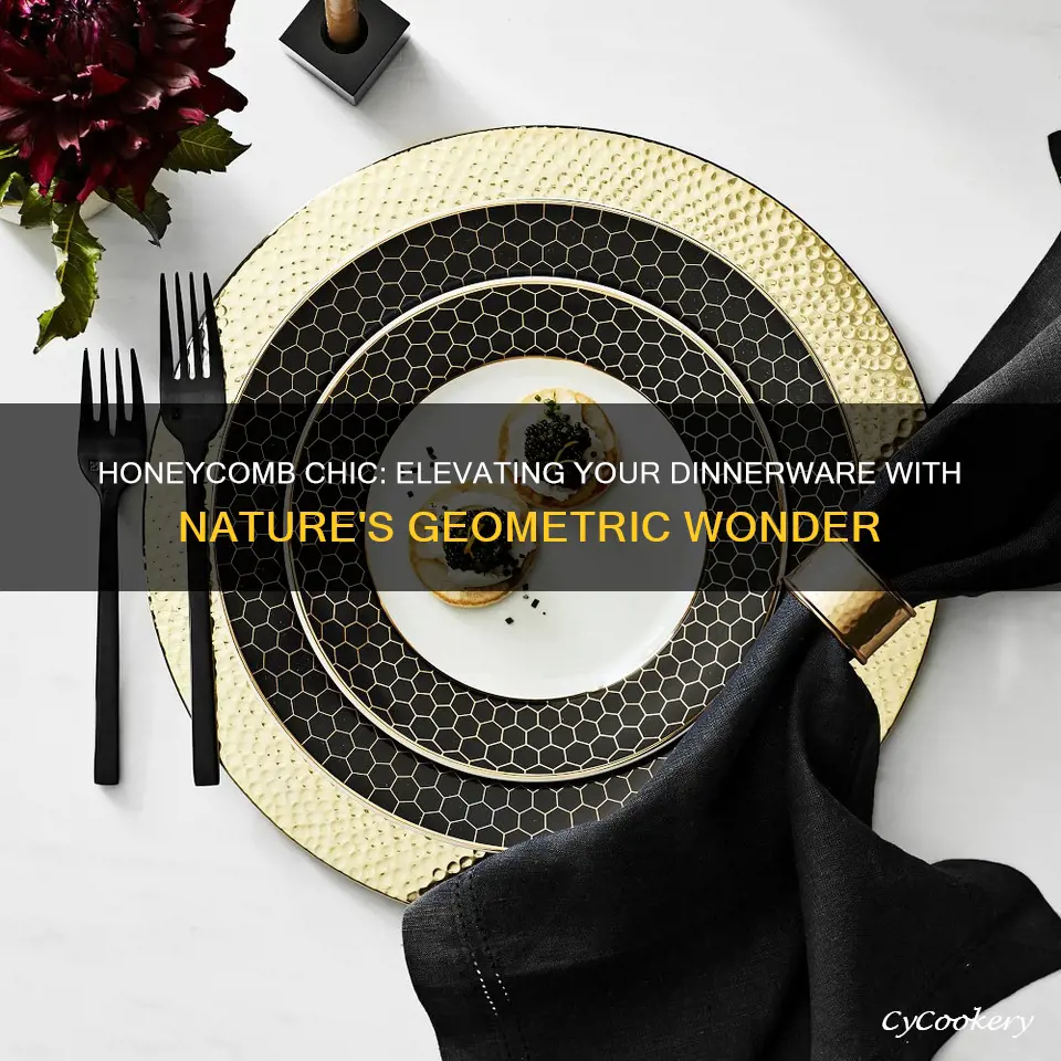 dinnerware set honeycomb pattern