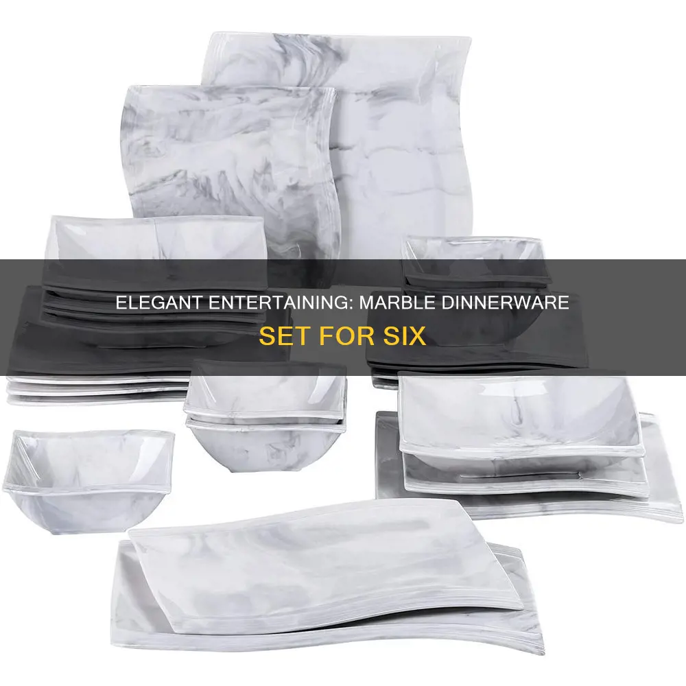 dinnerware set service 6 marble