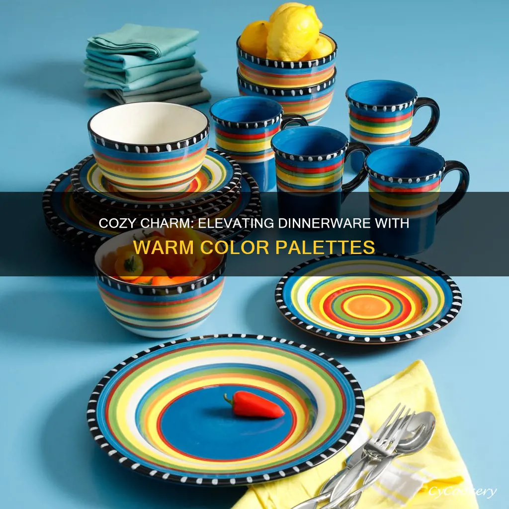 dinnerware set warm colors