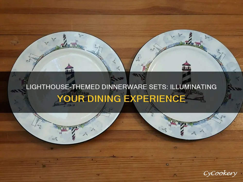 dinnerware set with lighthouses