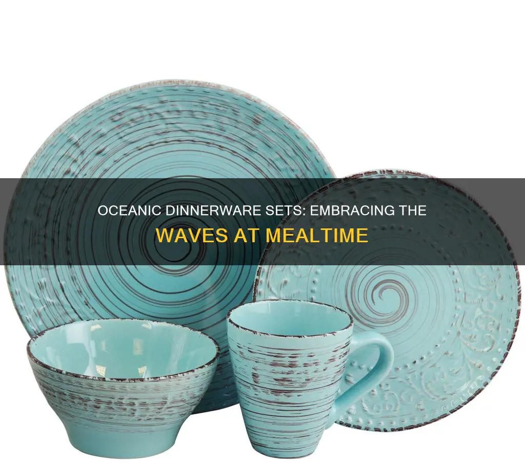 dinnerware set with waves