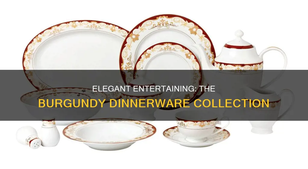 dinnerware sets 45 pc burgundy