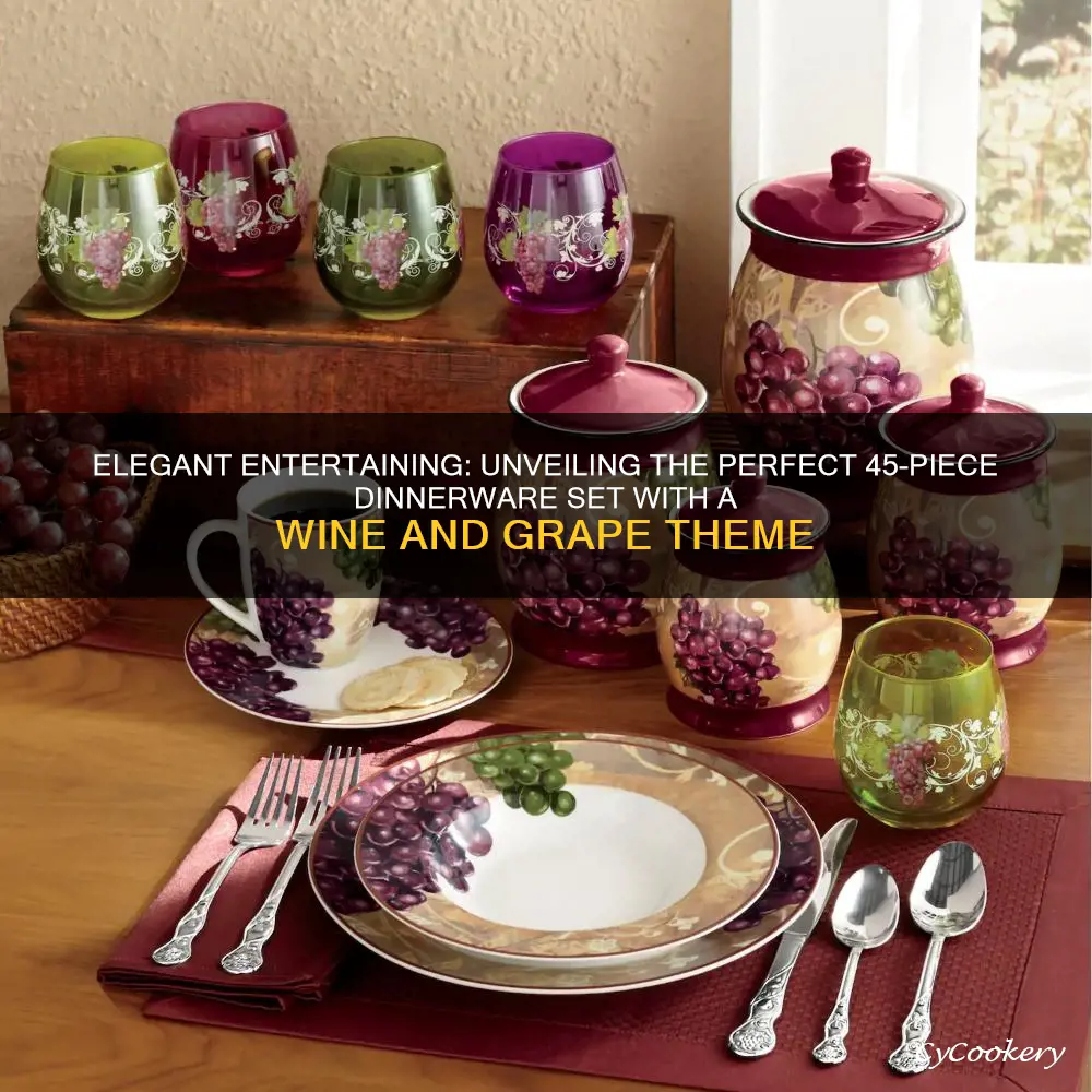 dinnerware sets 45 pc wine grapes