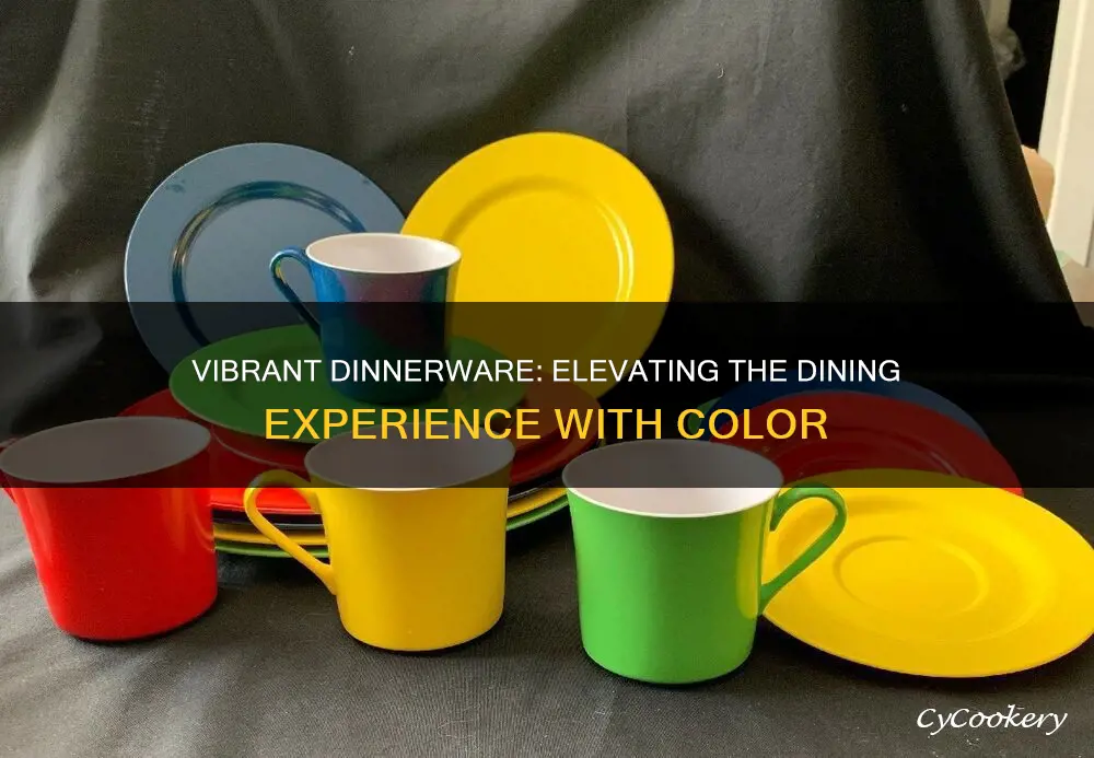 dinnerware sets blue red yello