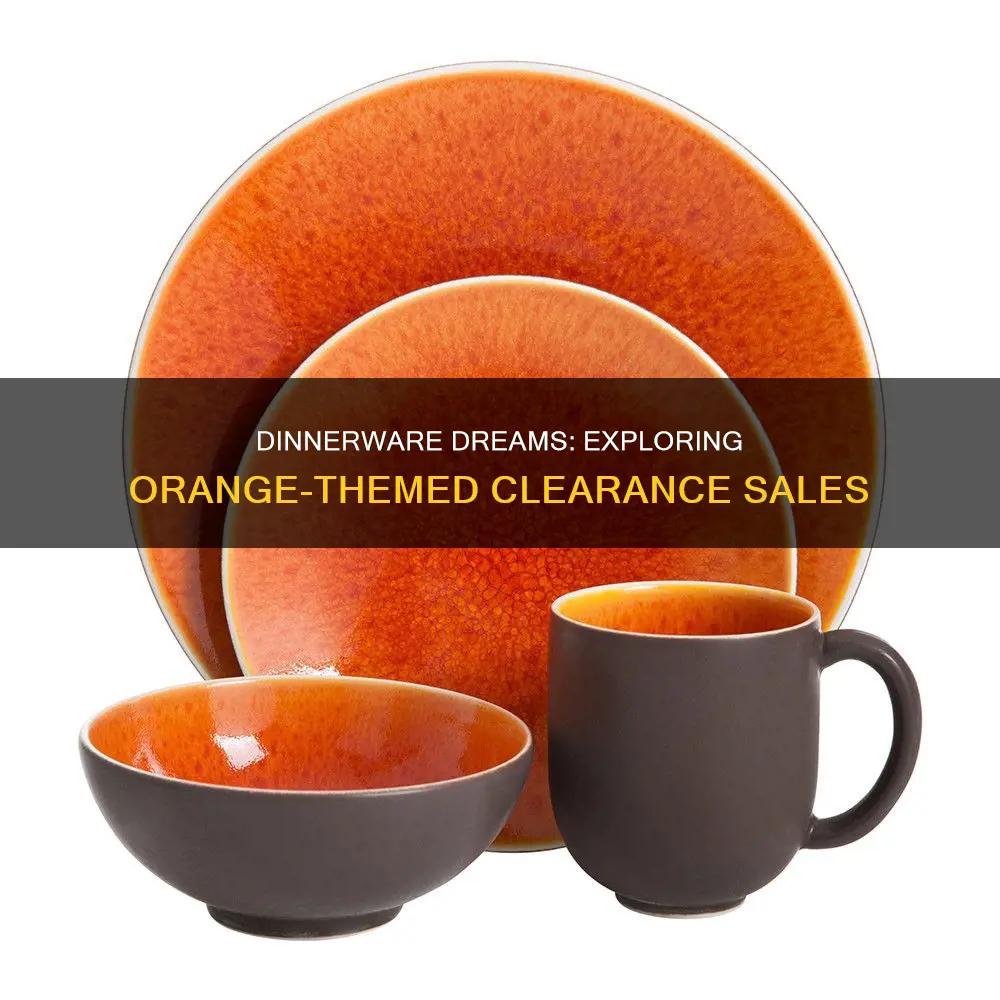 dinnerware sets clearance sale orange