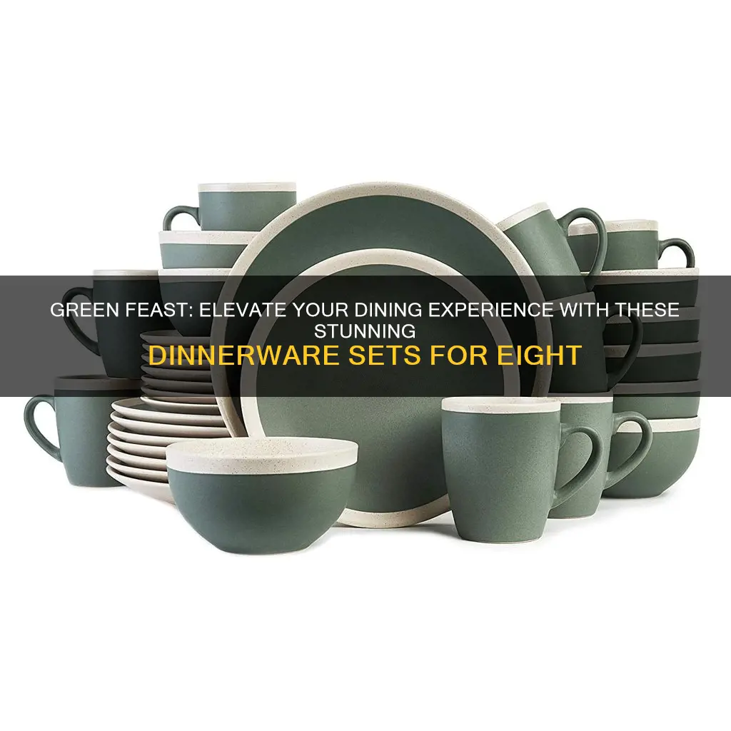 dinnerware sets for 8 in green