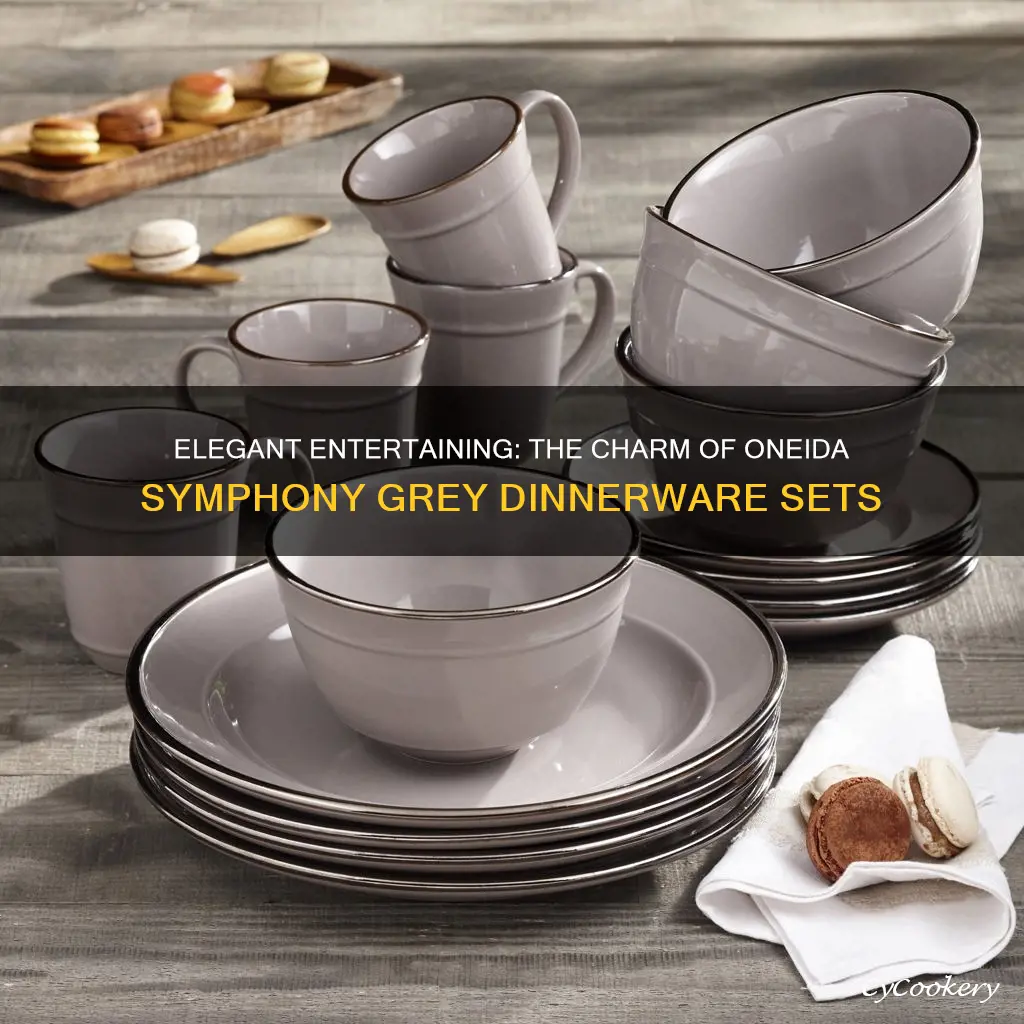 dinnerware sets oneida symphony grey