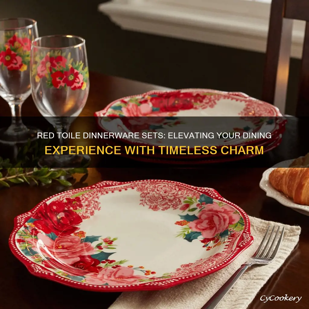 dinnerware sets red toile