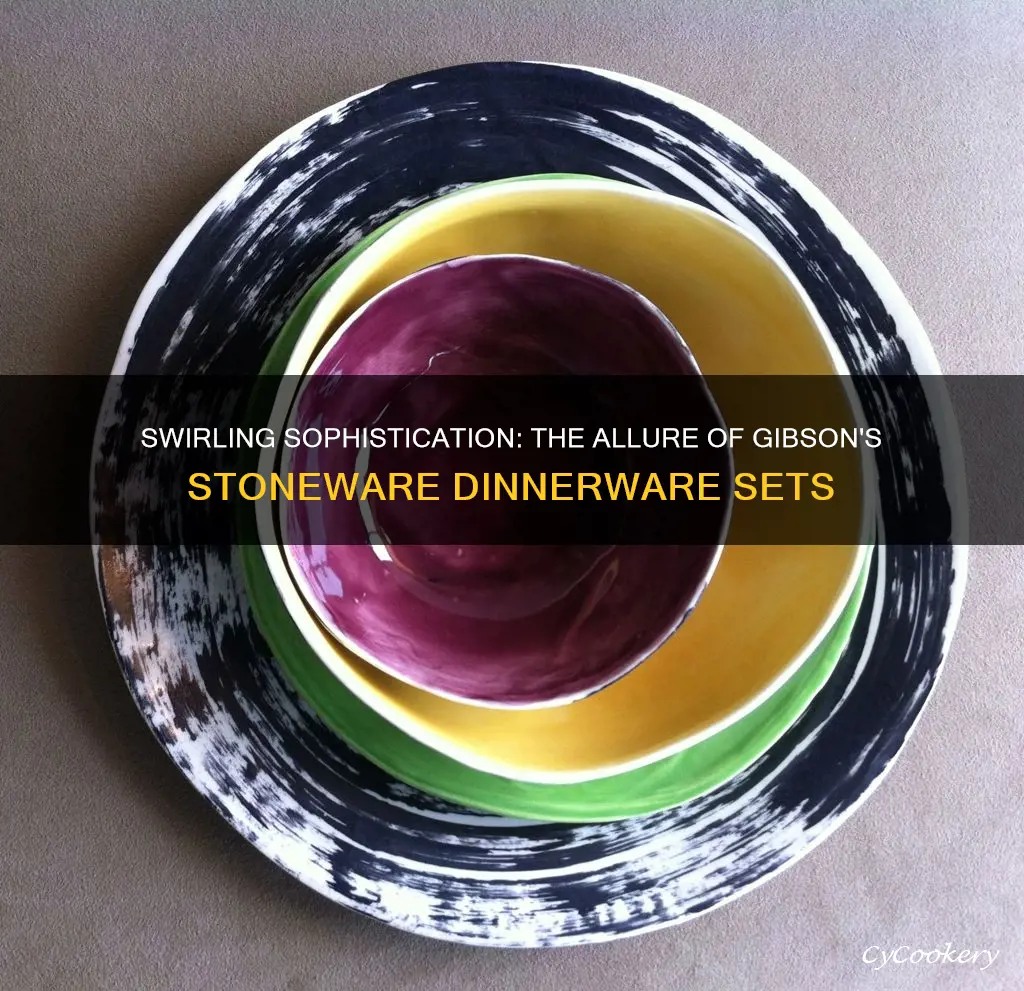 dinnerware sets swirls circles stoneware gibson