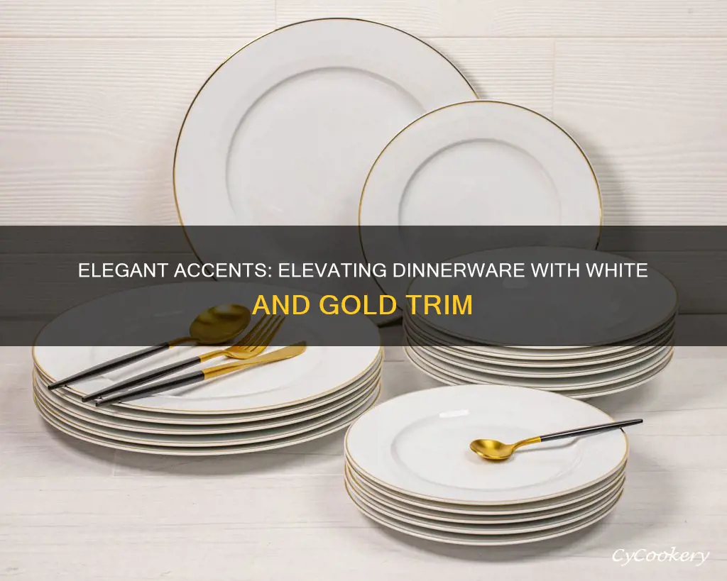 dinnerware sets white with gold trim