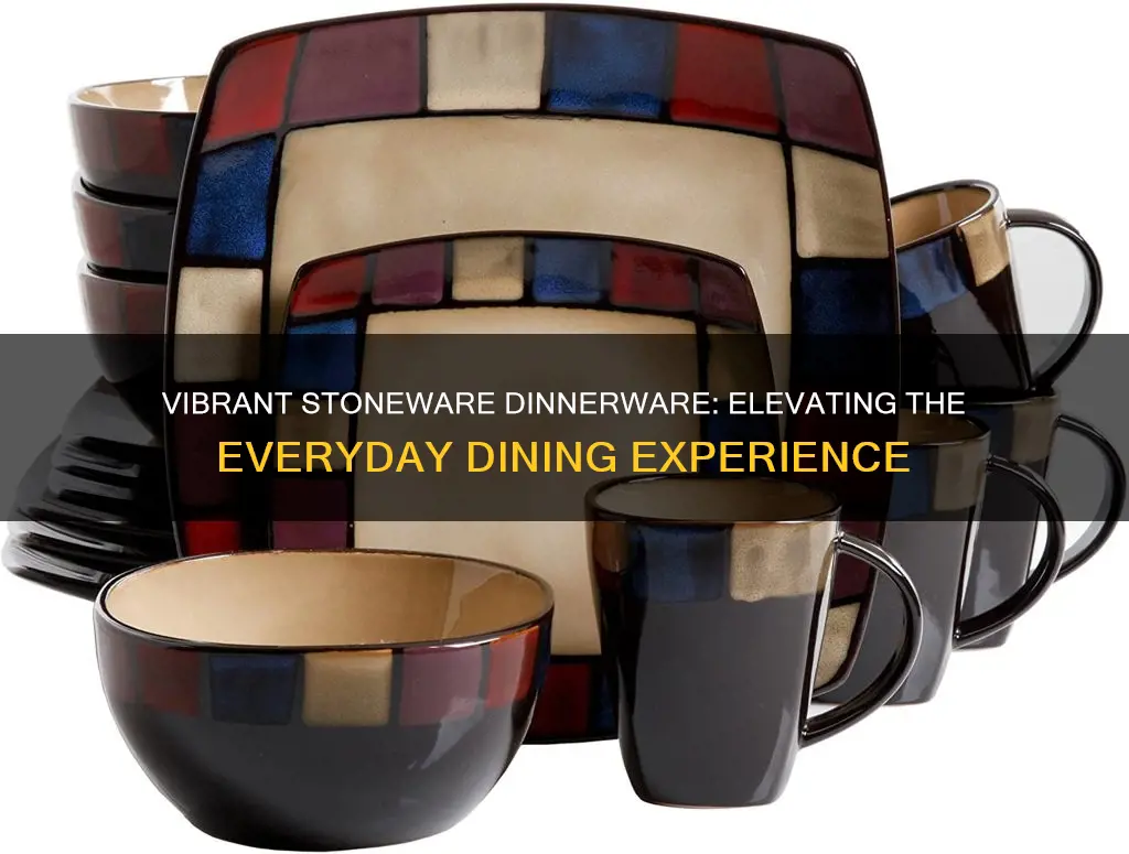 dinnerware stoneware multicolor sets