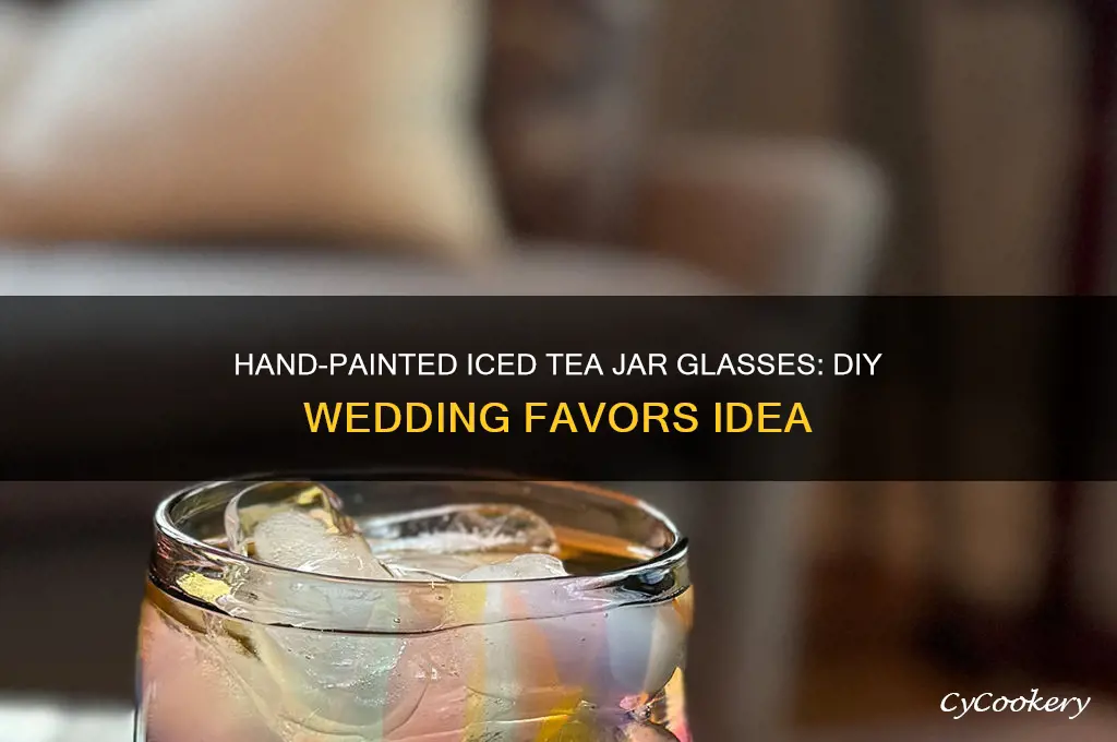 diy hand painted ice tea jar drinking glasses wedding favors