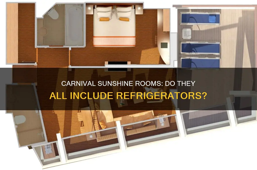 do all roomson the carnival sunshine have refrigerators