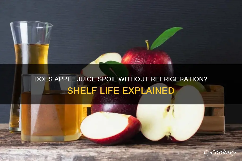 do apple juice go bad if not refrigerated