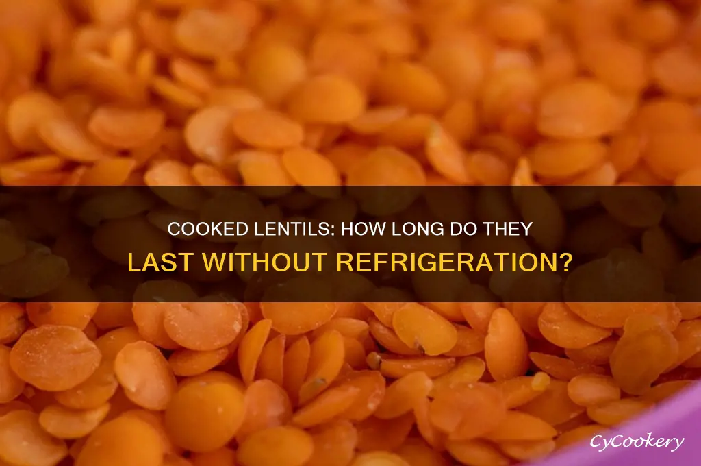 do cooked lentils go bad if not refrigerated