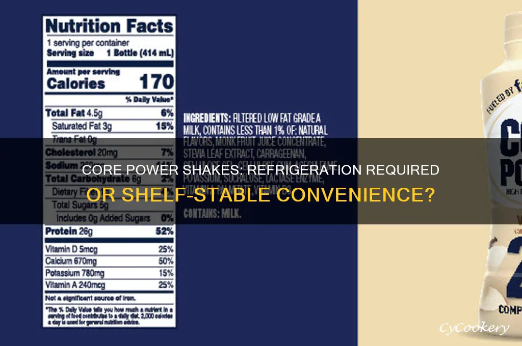 do core power shakes have to be refrigerated