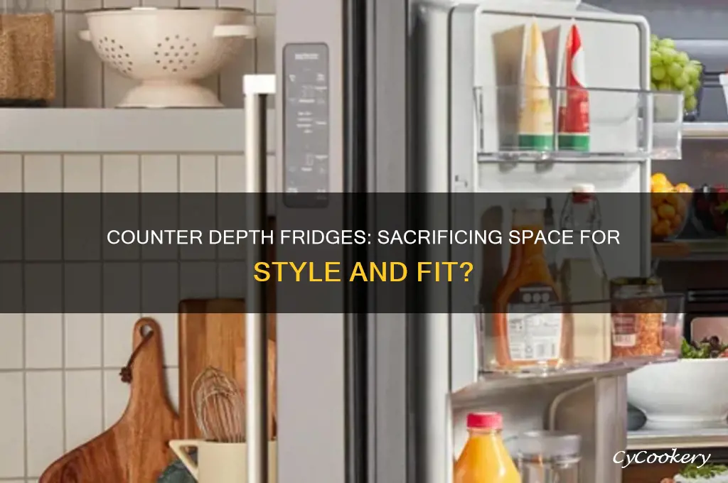 do counter depth refrigerators have less space