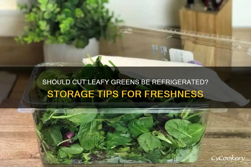 do cut leafy greens have tk refrigerate
