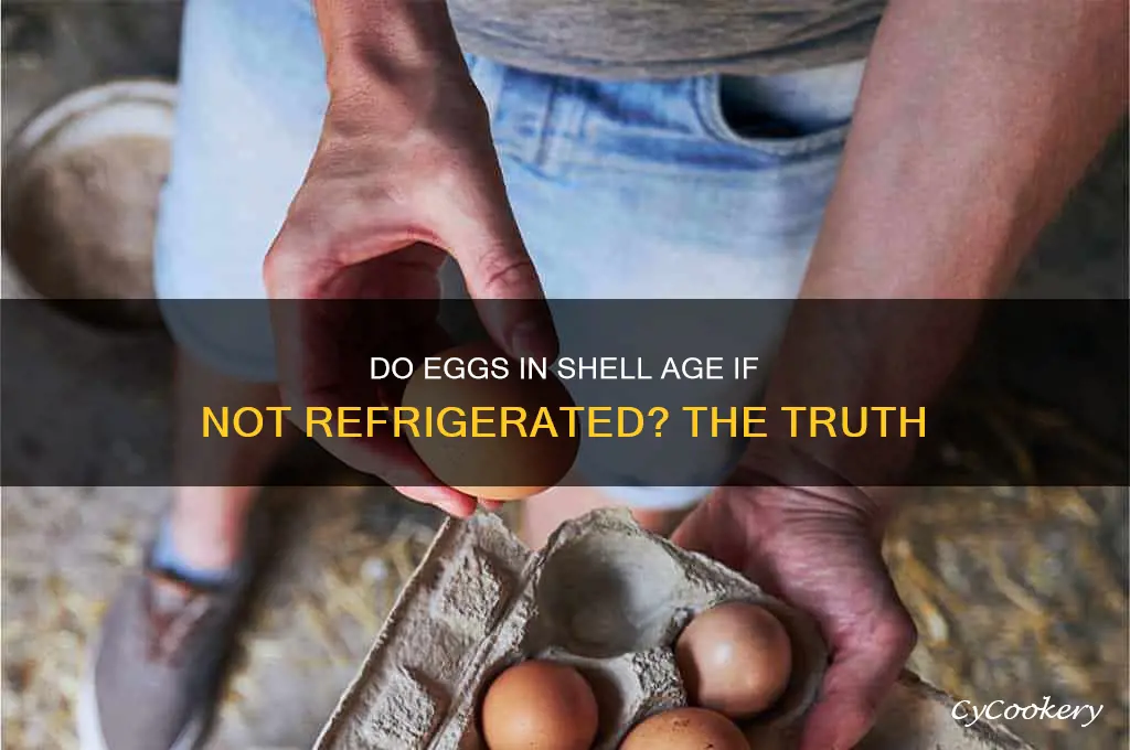 do eggs in shell age if not refrigerated