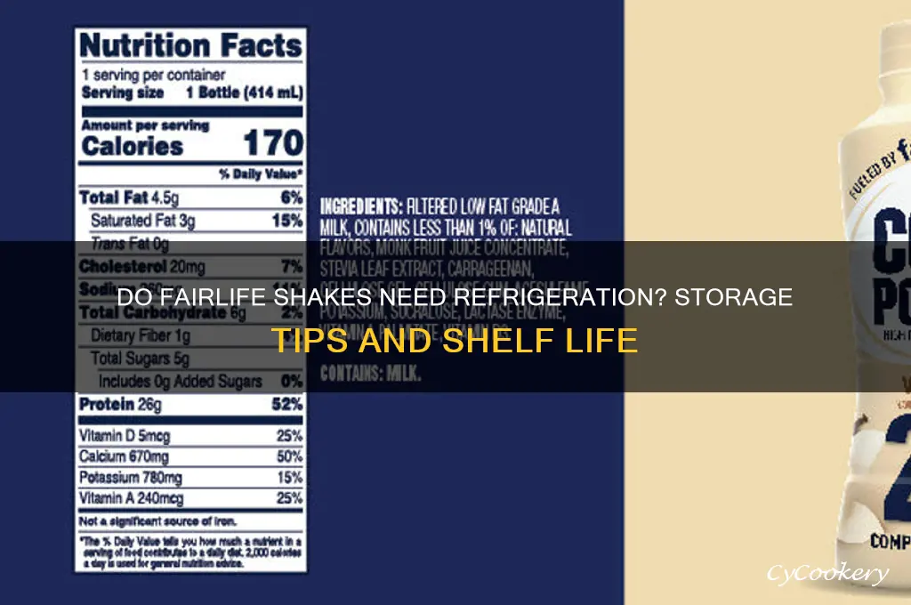 do fairlife shakes have to be refrigerated
