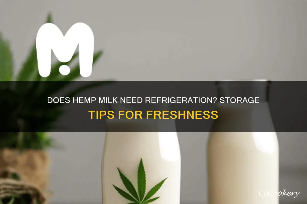do hemp milk got to be refrigerated
