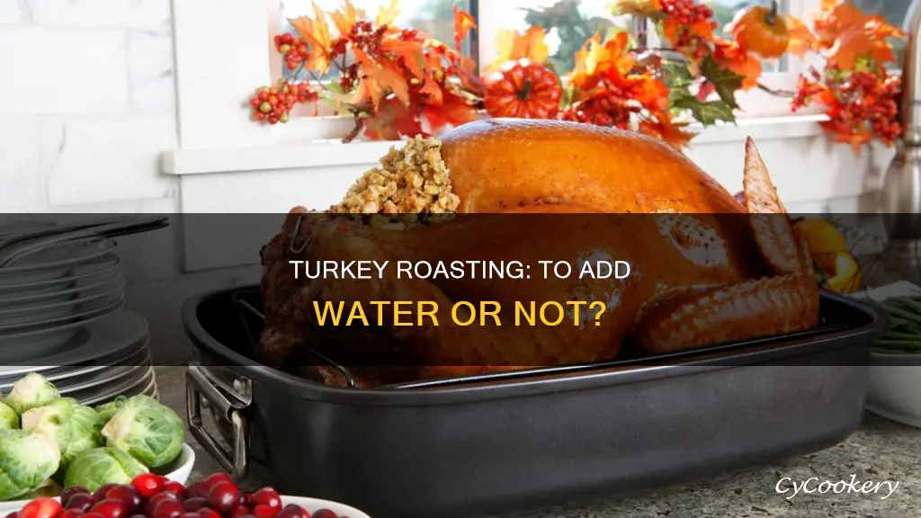 do I add water to turkey roasting pan