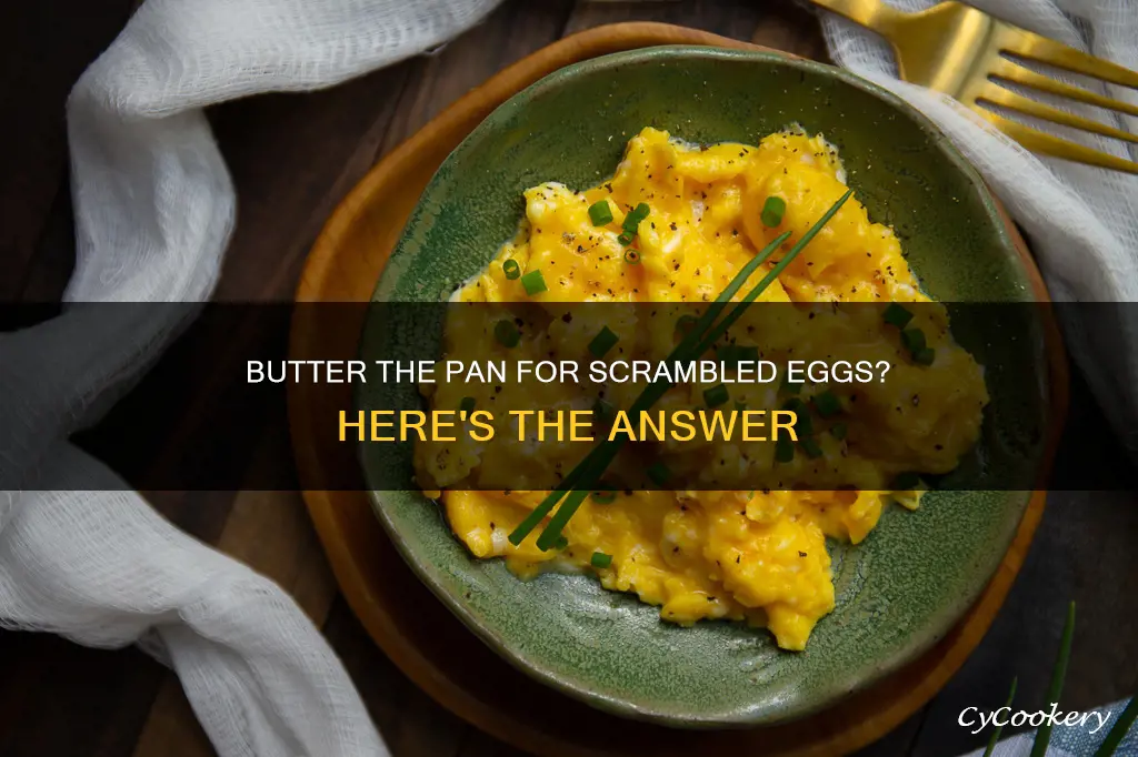 do I butter the pan for scrambled eggs